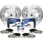 Detroit Axle - Brake Kit for 2014-2019 Nissan Rogue, Drilled & Slotted Brake Rotors Ceramic Brake Pads w/Hardware Replacement :